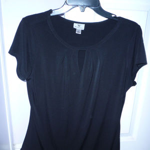 Worthington L black poly spandex top cap slvs 23"